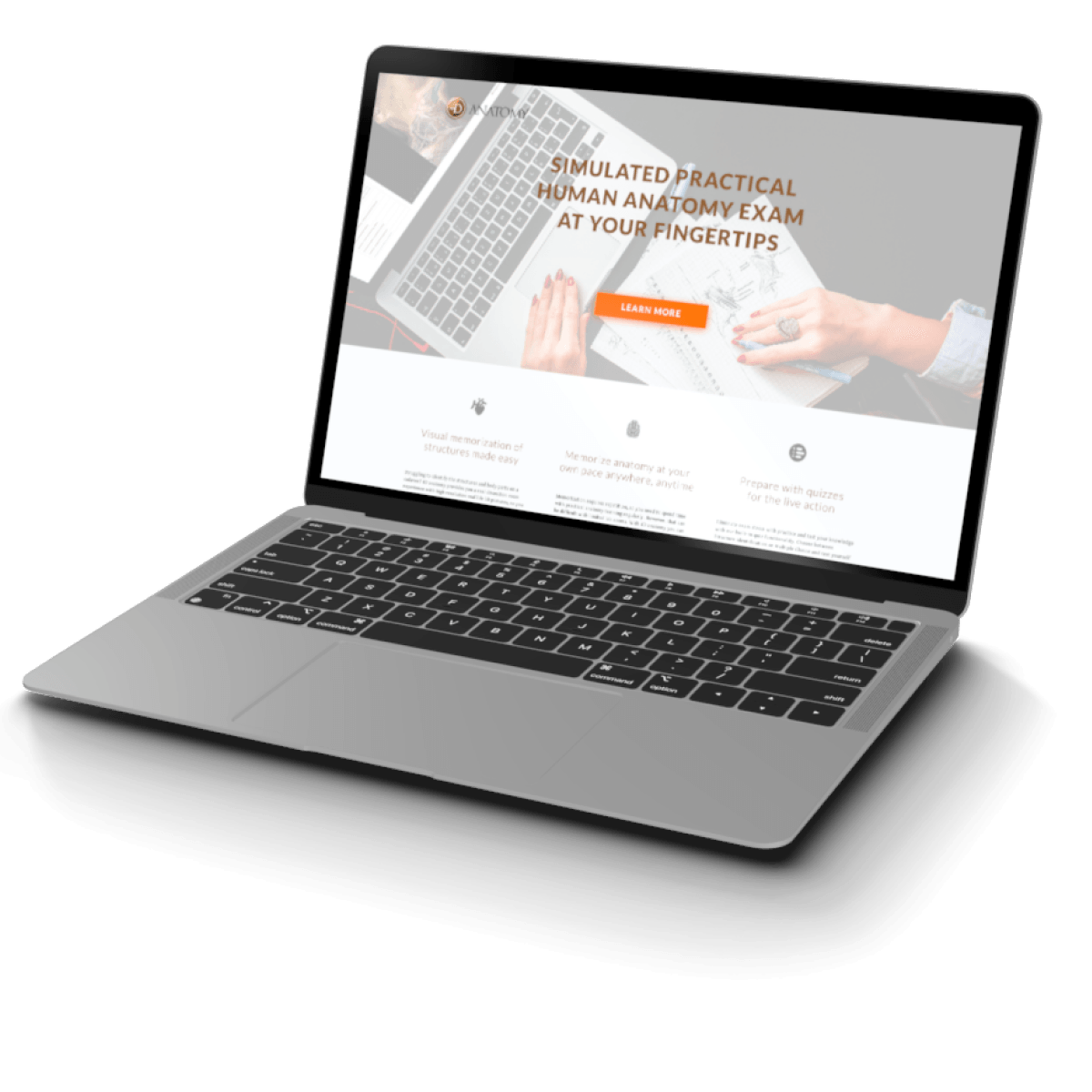 laptop with 4d anatomy screen