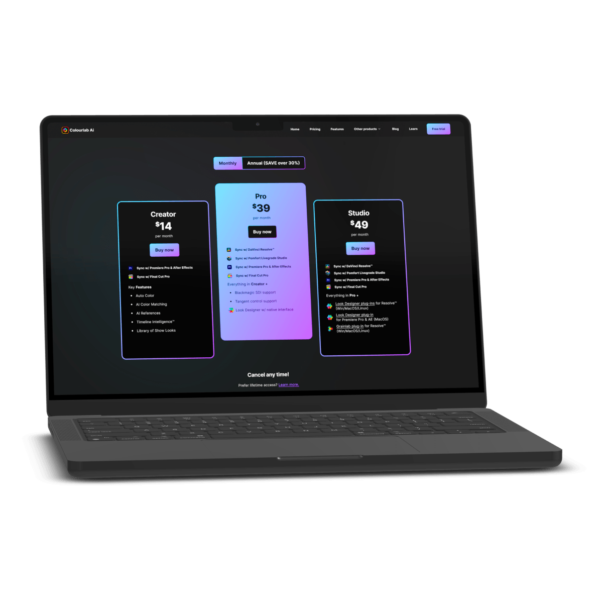 laptop with Colourlab AI screen 3