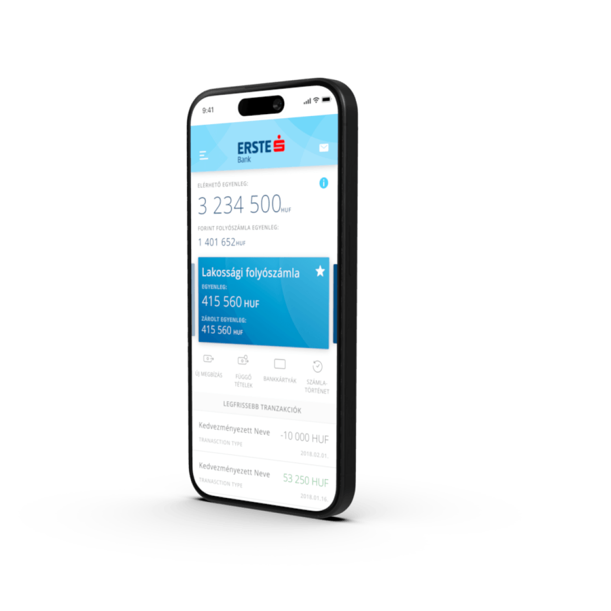 mobile with Erste screen 1