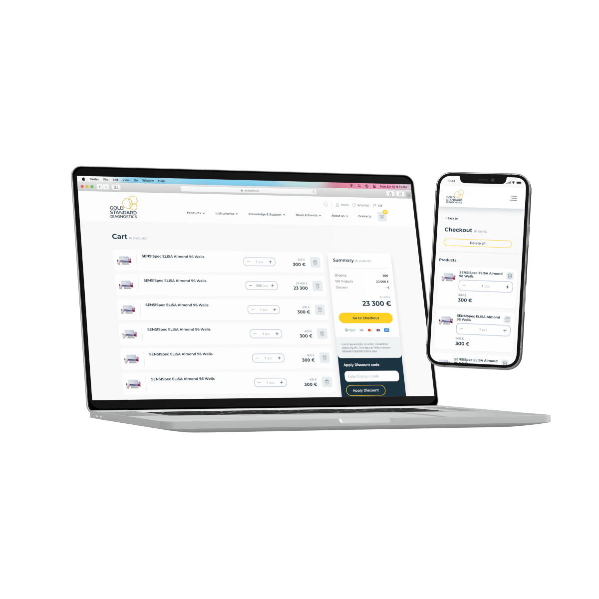 laptop and mobile with Eurofins screen 2