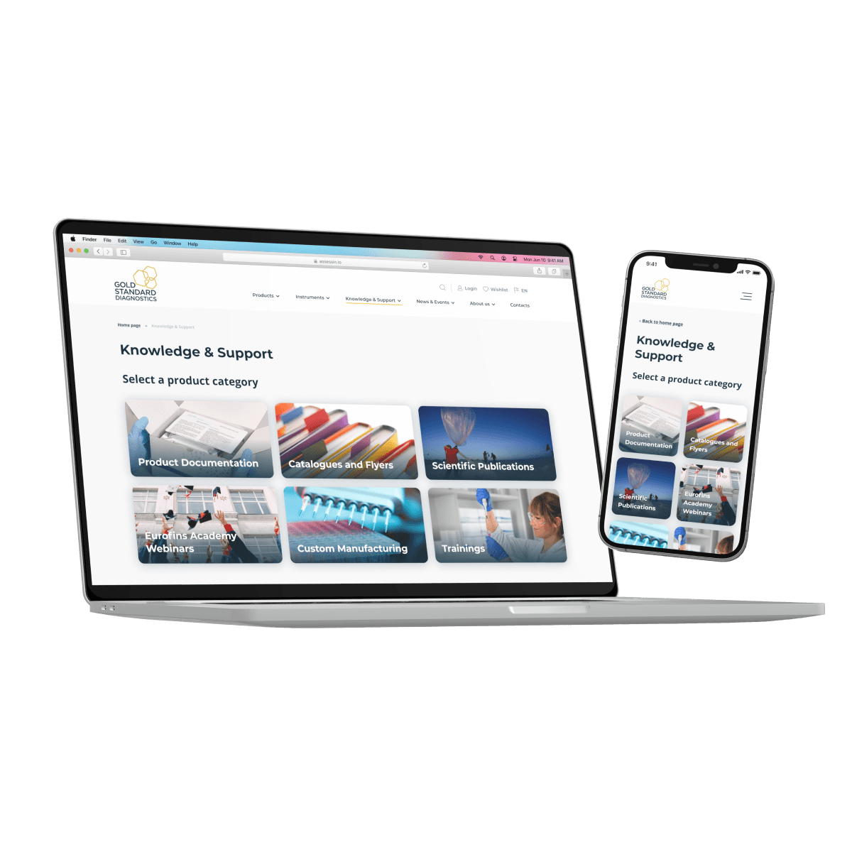 laptop and mobile with Eurofins screen 1