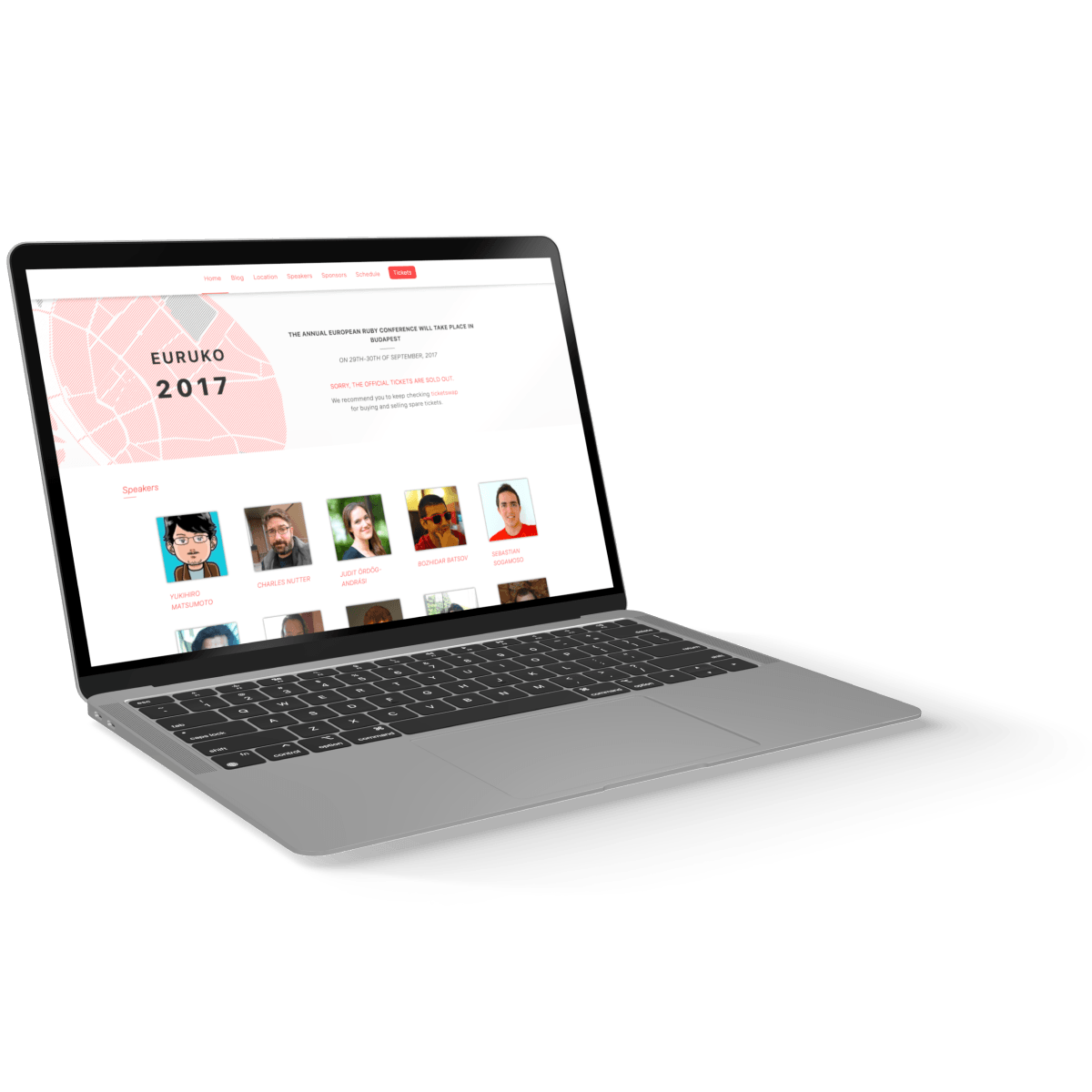 laptop with Euruko 2017 screen 2