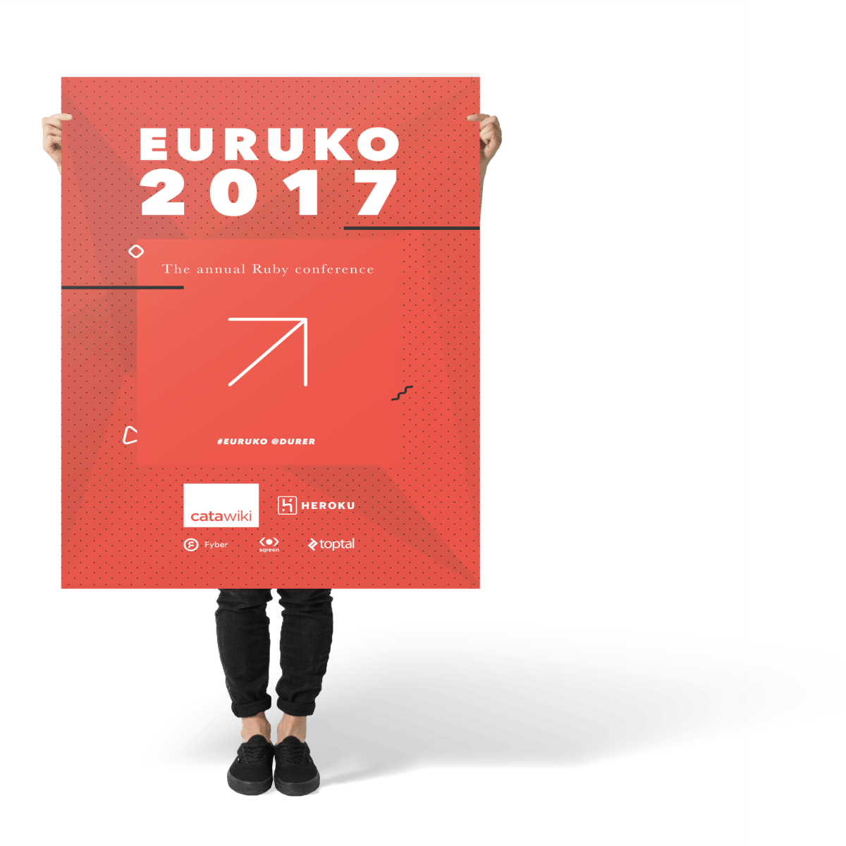 person holding an Euruko-2017 poster