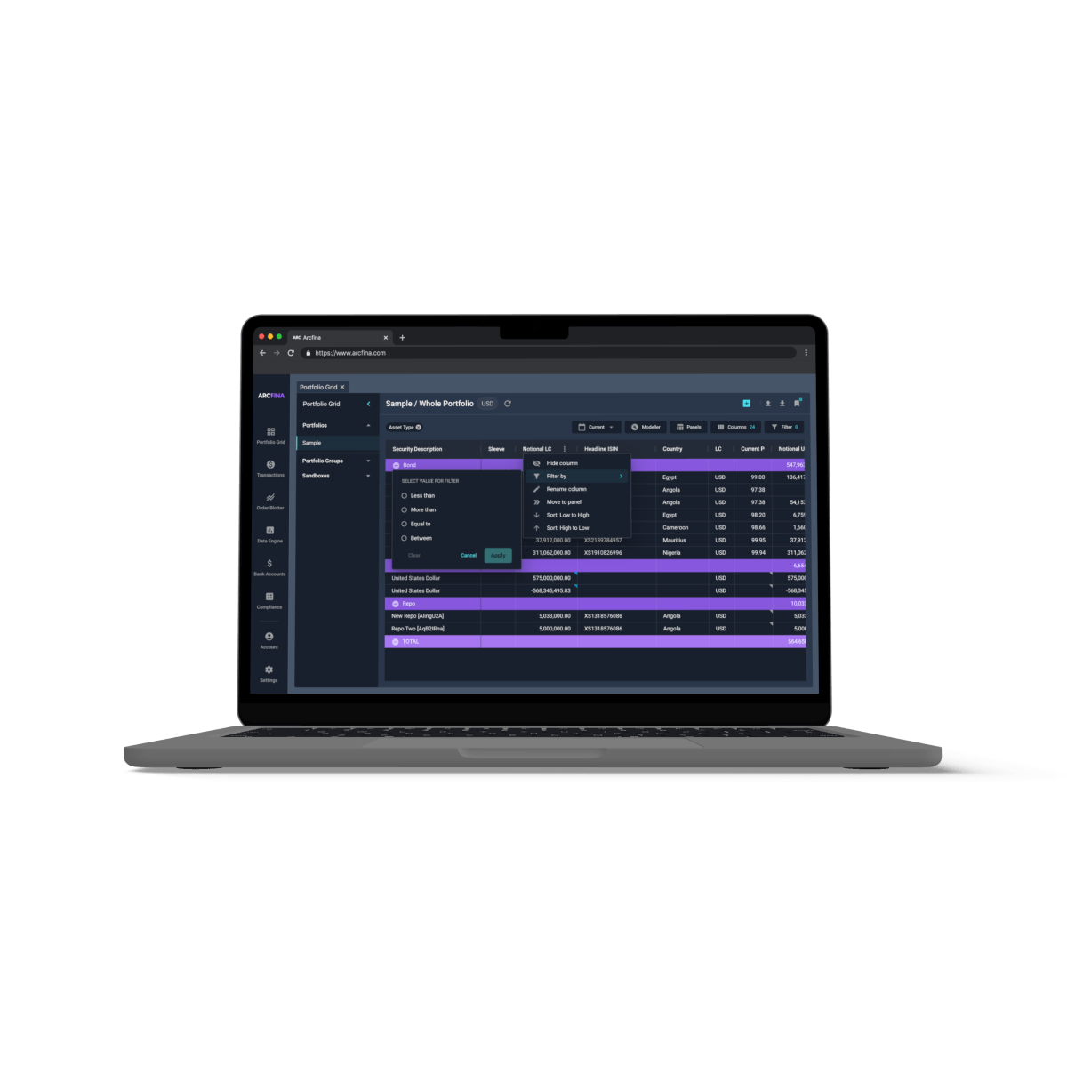 laptop with Fintech Startup screen 1