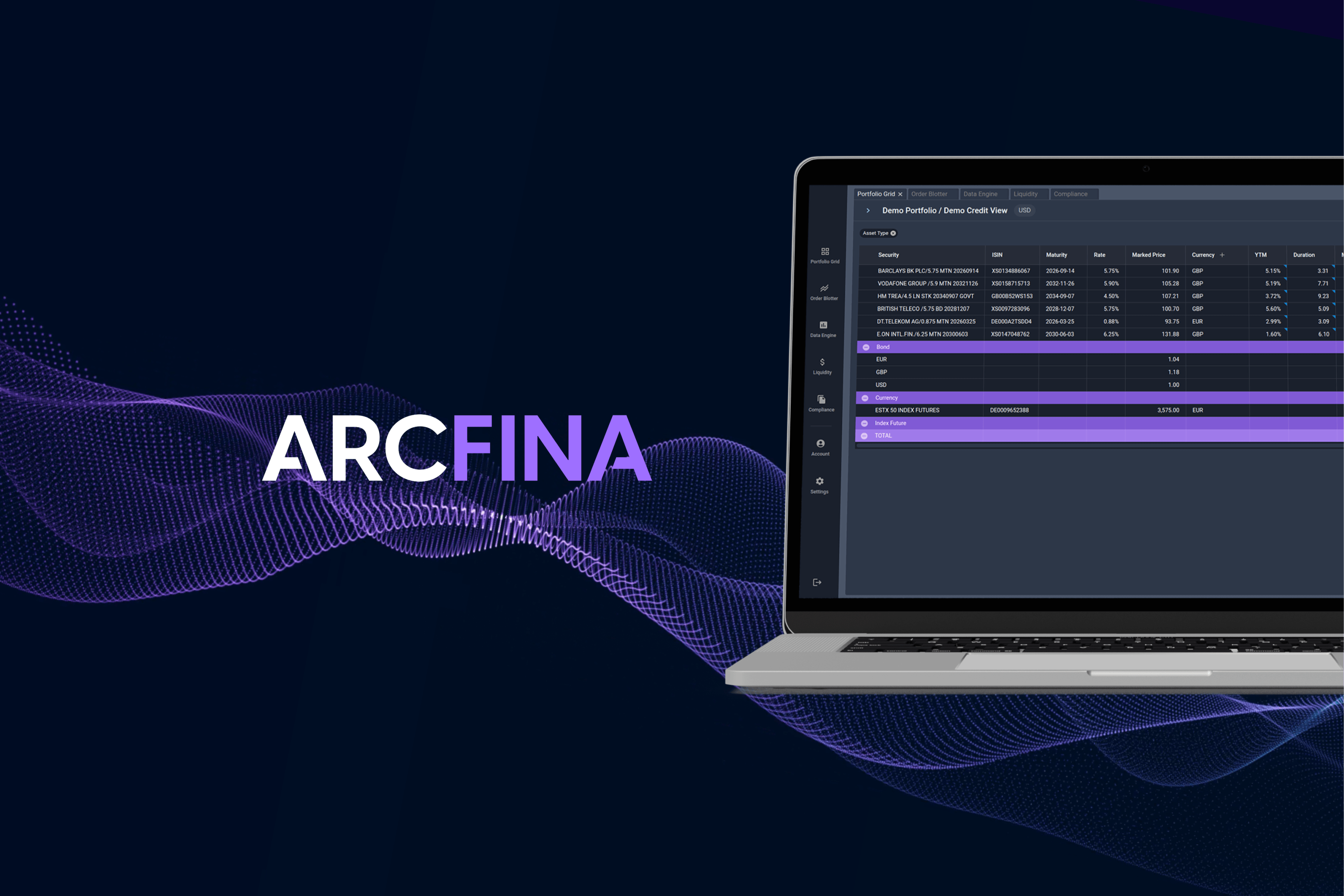 Fintech Startup logo and laptop with Fintech Startup screen