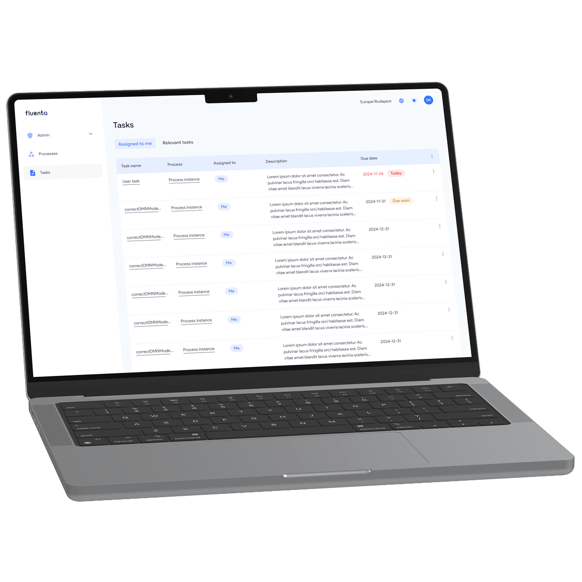 laptop with Fluenta screen