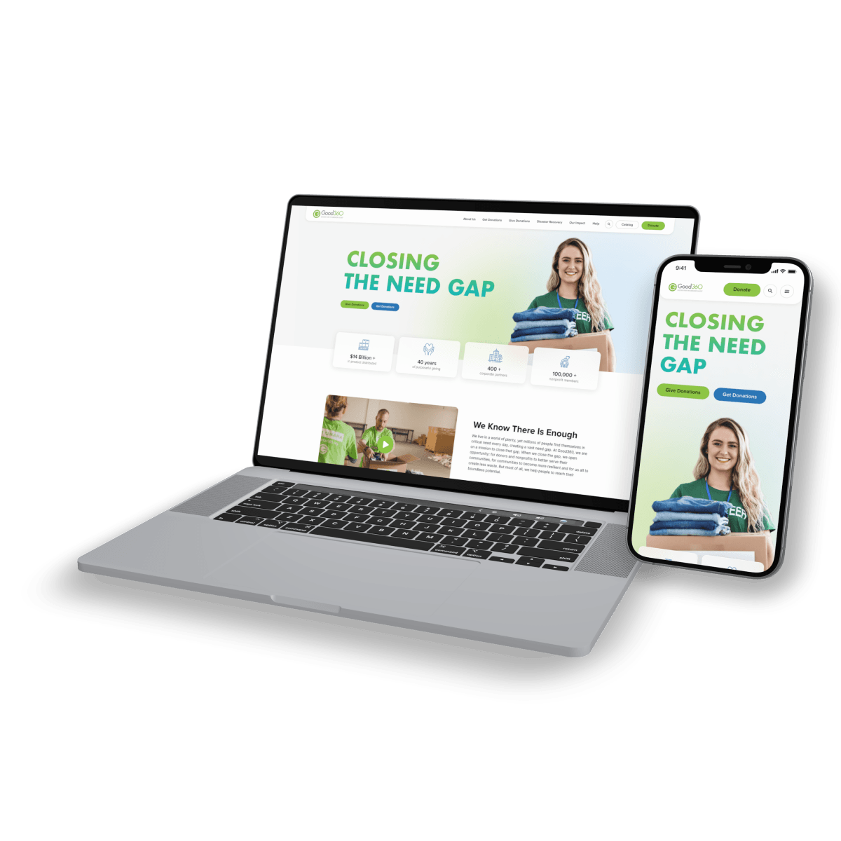 laptop and mobile with Good360 screen