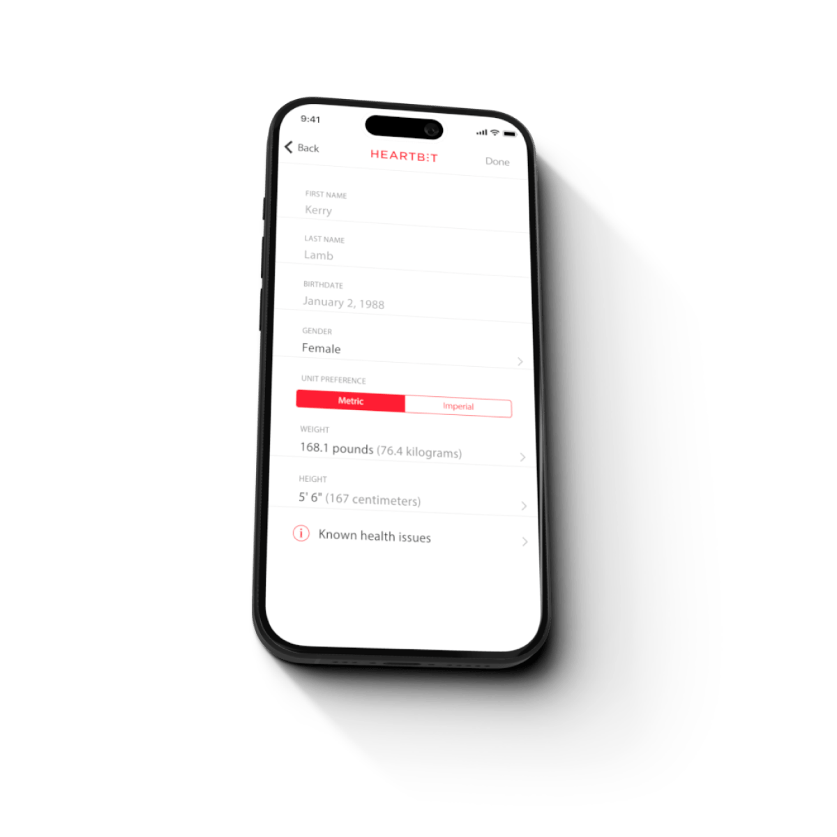 mobile with HeartBit screen 5