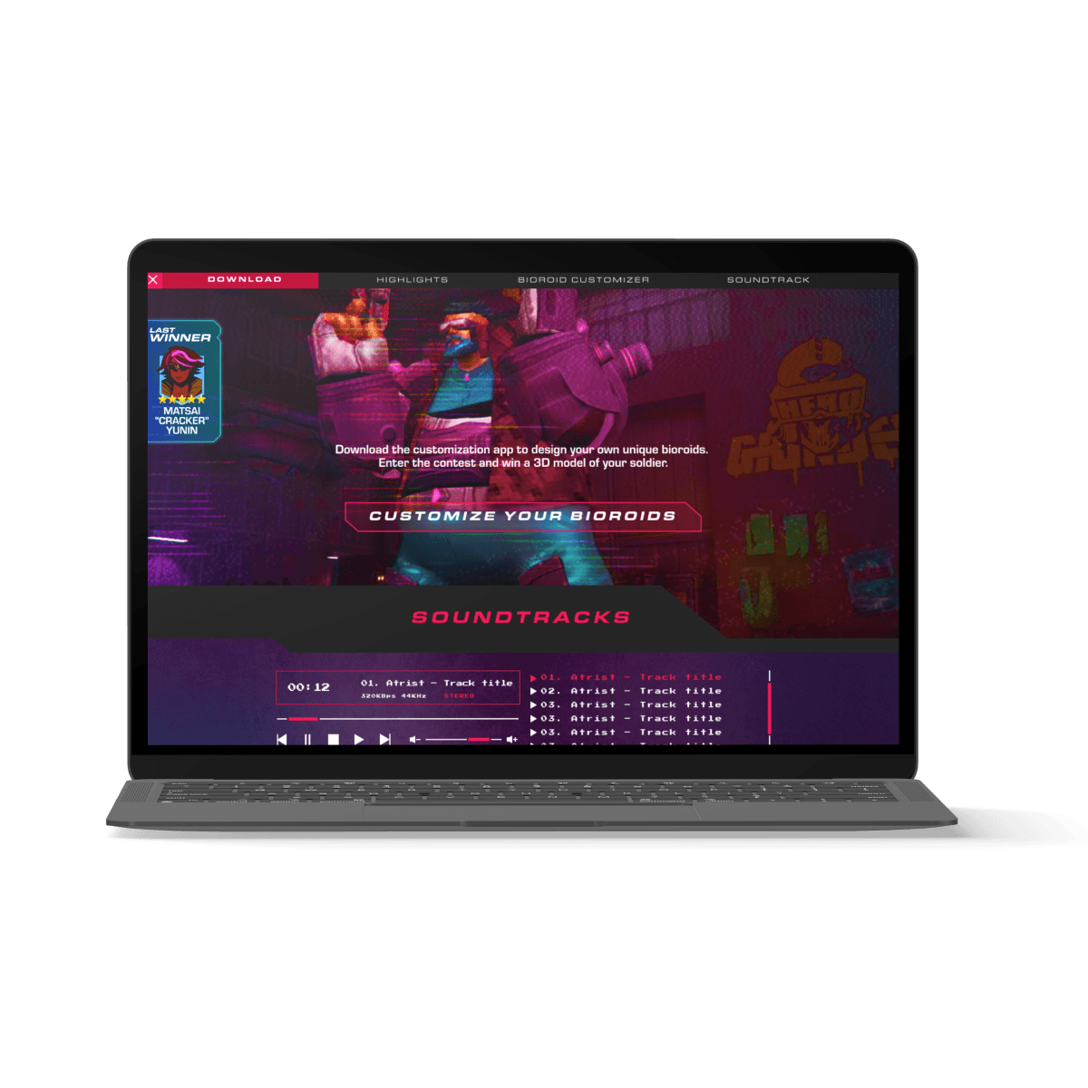 laptop with Herogrinder screen 1