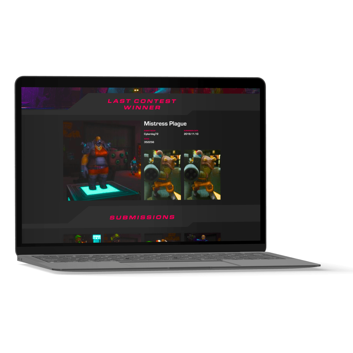 laptop with Herogrinder screen 2