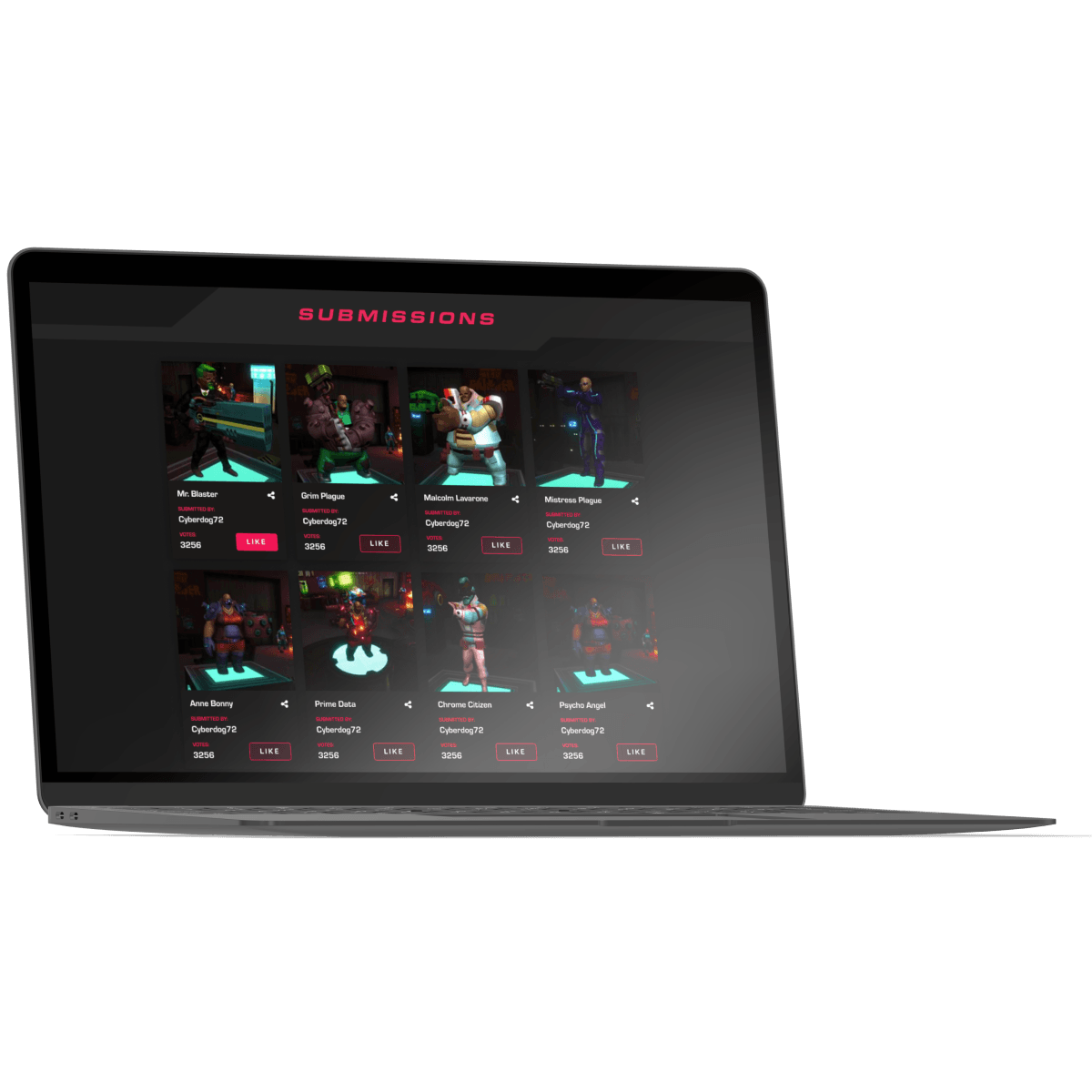 laptop with Herogrinder screen 3