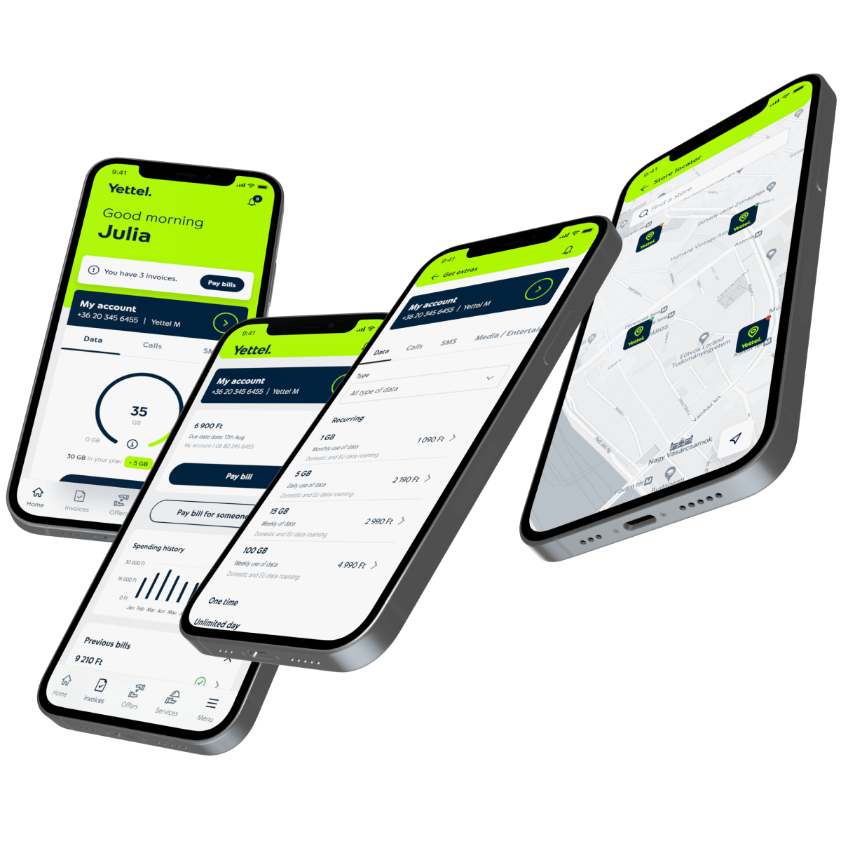 mobile with Yettel screen 1