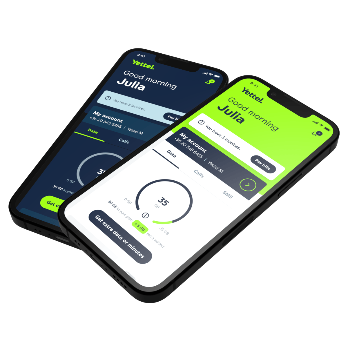 mobile with Yettel Sales App screen 1