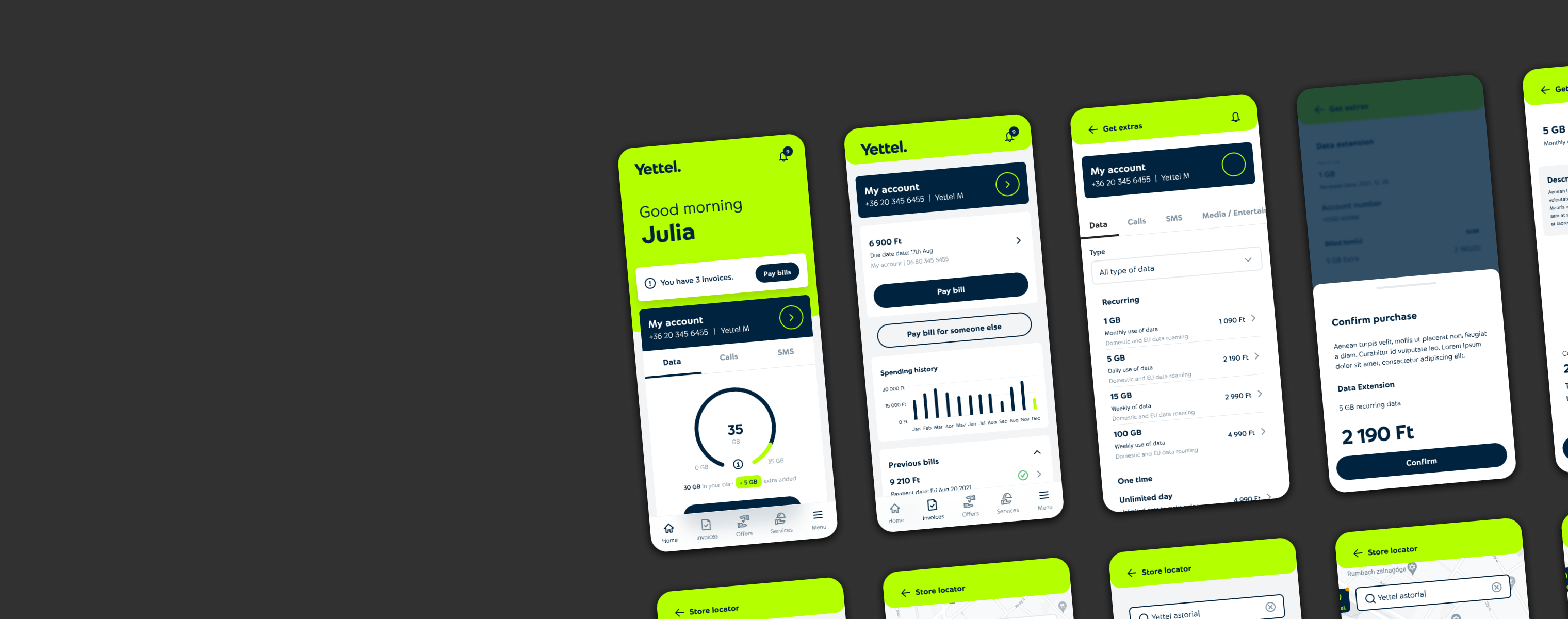 mobile with Yettel screen